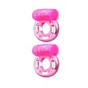 Conjunto de 2 anéis de constrição vibratórios em silicone com textura suave, patrona vibratória de 30min, design flexível 4,6x3,5 cm, embalagem discreta 1