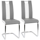 Conjunto de 2 cadeiras de jantar com base em consola cromada Altura do assento 48,5 cm e largura 39,5 cm Couro sintético Para a sala 2