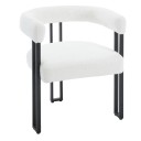 Conjunto de 2 cadeiras de jantar com braços, assentos estofados, pernas metálicas, dimensões 61,5 x 72 x 51,5 cm, capacidade de carga 150 kg 4