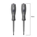 Conjunto de 2 chaves de fendas para electricistas cruzadas/planas com testador de tensão 12-220V AC/DC LED indicador luz verde e vermelha 16 cm 2