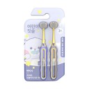 Conjunto de 2 escovas de dentes infantis de três lados com cerdas macias para idades entre 3-12 anos 13,5x2,5x2,5cm 2