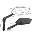 Conjunto de 2 espelhos retrovisores giratórios para bicicleta 10 x 13 x 11 cm Espelhos ajustáveis para guiadores Espelho de segurança para bicicletas 3