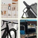 Conjunto de 2 ganchos para carrinho com mosquetão 20 cm Suporte ajustável para sacolas Correia de compras para a pega do carrinho 5