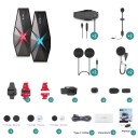 Conjunto de 2 intercomunicadores ASMAX F1 Bluetooth 5.3 IP67 con doble chip, 10 conductores, malla, retroiluminación LED, sonido HIFI, batería de 1250 3