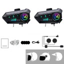 Conjunto de 2 intercomunicadores de moto Y10 com microfone fixo Bluetooth 5.3 IPX6 autonomia de 72 h alcance de 300 m para capacetes abertos 2