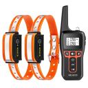 Conjunto de 2 ks Colares de treino eléctricos para cães com controlo remoto 1000 m Colares recarregáveis com som vibrações choque À prova de água Treino de cães 6