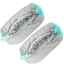 Conjunto de 2 sacos para máquina de lavar sapatos 39x19 cm Fecho lateral invisível Proteção do calçado durante a lavagem Ténis Poliéster Algodão Nylon Reutilizável 2