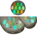 Conjunto de 20 unidades de decorações luminosas para sapatos 1,8 x 1,2 cm Ursinhos fofos Brilham no escuro Adornos para ténis Sapatos Acessórios Temas infantis 6