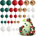 Conjunto de 20 unidades de decorações para bolos Mistura de cores Bolas redondas Decoração de aniversário para bolos Adornos em espuma 5