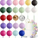 Conjunto de 20 unidades de decorações para bolos Mistura de cores Bolas redondas Decoração de aniversário para bolos Adornos em espuma 1