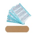 Conjunto de 20 unidades de pensos médicos castanhos 22 x 72 mm Pensos esterilizados para feridas Pensos respiráveis e hipoalergénicos de primeiros socorros 1