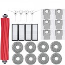 Conjunto de 23 pcs de acessórios para aspirador robot HEPA filtros panos de esfregar escovas laterais sacos de pó peças de silicone e borracha 8