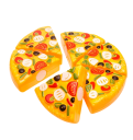 Conjunto de 24 brinquedos de cozinha para crianças com frutas, legumes, outros alimentos, 6 fatias de pizza, cesta de compras, faca, tábua de corte 2