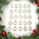 Conjunto de 25 números de madeira para o seu próprio calendário do advento Decorações penduradas em forma de bola de Natal com os números 1 a 25 3