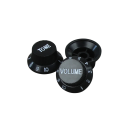 Conjunto de 3 botões de plástico para guitarra elétrica ST Substituição de controlos de tom e volume Cores neutras Acessórios para guitarra 5