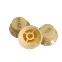 Conjunto de 3 botões de plástico para guitarra elétrica ST Substituição de controlos de tom e volume Cores neutras Acessórios para guitarra 2