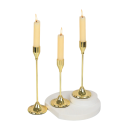 Conjunto de 3 candelabros metálicos 23,7 / 20,6 / 18 cm Estilo europeu Decoração de casamento elegante Suporte para velas Mesa de Natal Candelabro metálico moderno 2