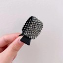 Conjunto de 3 pcs de mini clipes metálicos para cabelo com pedras 4,5 × 2 cm Decoração elegante para um rabo de cavalo alto 6