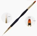 Conjunto de 3 pincéis cosméticos duplos 17–17,6 cm Canetas profissionais para pintura de unhas Pincel fino para verniz Pincel mais largo para acrílico 5