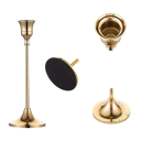 Conjunto de 3 suportes para velas 2,2 x 6,5 x 16/18/21 cm Suporte modular leve em metal de liga de alumínio Elegante decoração de mesa para o lar 2