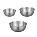 Conjunto de 3 taças de aço inoxidável para cozinhar com marcas de volume Taças de cozinha em aço inoxidável Taças de mistura para massa Ingredientes e preparação de pratos 6
