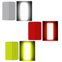 Conjunto de 30 ks autocolantes reflexivos para bicicleta 30x80 mm Mistura de cores Refletores para quadro Refletores de segurança para quadro de bicicleta Visibilidade noturna Condução 7