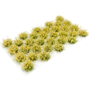 Conjunto de 32 unidades de tufos de flores de relva Miniarbustos verdes com flores brancas Decoração para dioramas e paisagens em miniatura 3