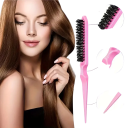 Conjunto de 4 ferramentas de cabeleireiro Pulverizador 200 ml Pente com ponta Escova para cabelo Escova dupla face para contornos Styling de cabelo 2