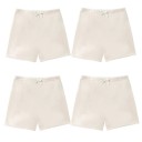 Conjunto de 4 pantalones cortos para niñas con lazo decorativo y cintura elástica, pantalones cortos de algodón suaves para niñas 7
