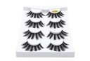 Conjunto de 4 pares de pestanas 3D artificiais em faixa para maquilhagem volumosa e marcante Pestanas densas e volumosas com faixa preta em estojo 10