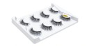 Conjunto de 4 pares de pestanas 3D artificiais em faixa para maquilhagem volumosa e marcante Pestanas densas e volumosas com faixa preta em estojo 20