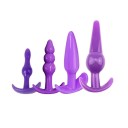 Conjunto de 4 pcs de plugs anais de silicone de diferentes formas, superfície lisa, design ergonómico, fácil manutenção em embalagem discreta 5