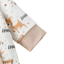 Conjunto de 4 piezas de overol infantil con estampado de animales Manga larga Cuello redondo Botones Babero Gorra Guantes Algodón Poliéster 2
