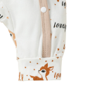 Conjunto de 4 piezas de overol infantil con estampado de animales Manga larga Cuello redondo Botones Babero Gorra Guantes Algodón Poliéster 6