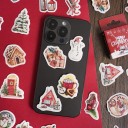 Conjunto de 45 adesivos de Natal Vários motivos árvore de Natal presentes boneco de neve Pai Natal decoração para embrulhar presentes cartões 4
