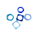 Conjunto de 5 anillos de resina en formas irregulares Conjunto azul Anillos de acrílico de viaje para mujeres Accesorio de moda estético 1