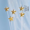 Conjunto de 5 decorações de bolo douradas em forma de estrela 2