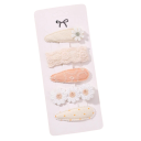 Conjunto de 5 ganchos de cabelo infantis com flores Ganchos decorativos coloridos Acessórios de cabelo adoráveis Para meninas Padrões florais delicados Estilo elegante 2