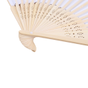 Conjunto de 5 leques de bambu 21 x 38 cm Leque dobrado branco para decoração de casamento DIY personalizações Pintura em leque Artesanato de acessórios 4