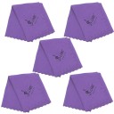 Conjunto de 5 panos de limpeza 34 x 34 cm para saxofone clarinete trompete flauta pícolo oboé Tecido de algodão com alta absorção Acessório 5