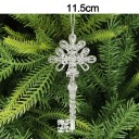 Conjunto de 5 pcs de enfeites de Natal em plástico transparente em forma de chave 11,5 cm Pendurar com cordão na árvore de Natal 2