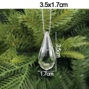 Conjunto de 5 peças de decorações transparentes de plástico para árvore de Natal em forma de gota 3,5 x 1,7 cm 2