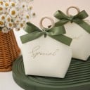 Conjunto de 5 sacos de papel para presentes 10,5×9×5 cm com anel de madeira e fita, embalagem elegante para pequenos objetos 4