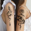 Conjunto de 5 tatuagens temporárias de cobra e dragão chinês 21 x 11,4 cm Tatuagens adesivas à prova de água Adesivos de tatuagem Para homens e mulheres Decoração corporal temporária 3