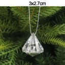 Conjunto de 5 unidades de decorações plásticas transparentes para árvore de Natal em forma de diamante 3 x 2,7 cm 2