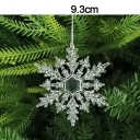 Conjunto de 5 unidades de enfeites de Natal em plástico transparente em forma de floco de neve 9,3 cm Pendurar com cordão na árvore de Natal 2