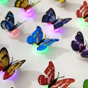 Conjunto de 5 unidades de luzes LED em forma de borboleta Luz noturna autocolante para parede Decoração para quarto de crianças Diâmetro 3,5 cm Cores 7