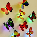 Conjunto de 5 unidades de luzes LED em forma de borboleta Luz noturna autocolante para parede Decoração para quarto de crianças Diâmetro 3,5 cm Cores 8