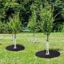 Conjunto de 5 unidades de tecido de mulch preto redondo 32 cm Tecido ecológico não tecido contra ervas daninhas Almofadas de jardim para plantas 2