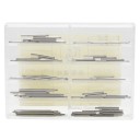 Conjunto de 50 pinos de rosca para braceletes de relógio em 10 tamanhos numa caixa de plástico 8,6x6,4x1,6 cm 6